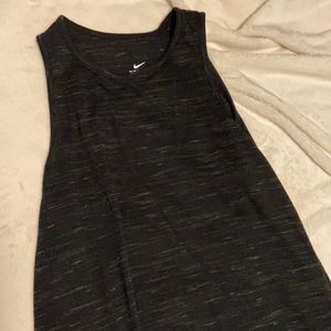 Nike Dri-Fit sleeveless tank in charcoal ball/gray